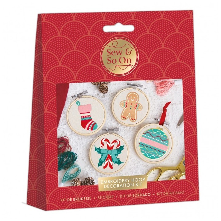 (SEW106018)Embroidery Hoop Decorations - Deck The Halls