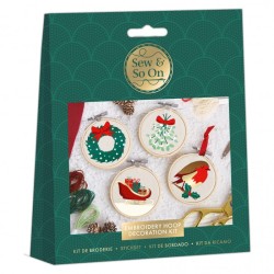 (SEW106019)Embroidery Hoop Decorations - Merry And Bright