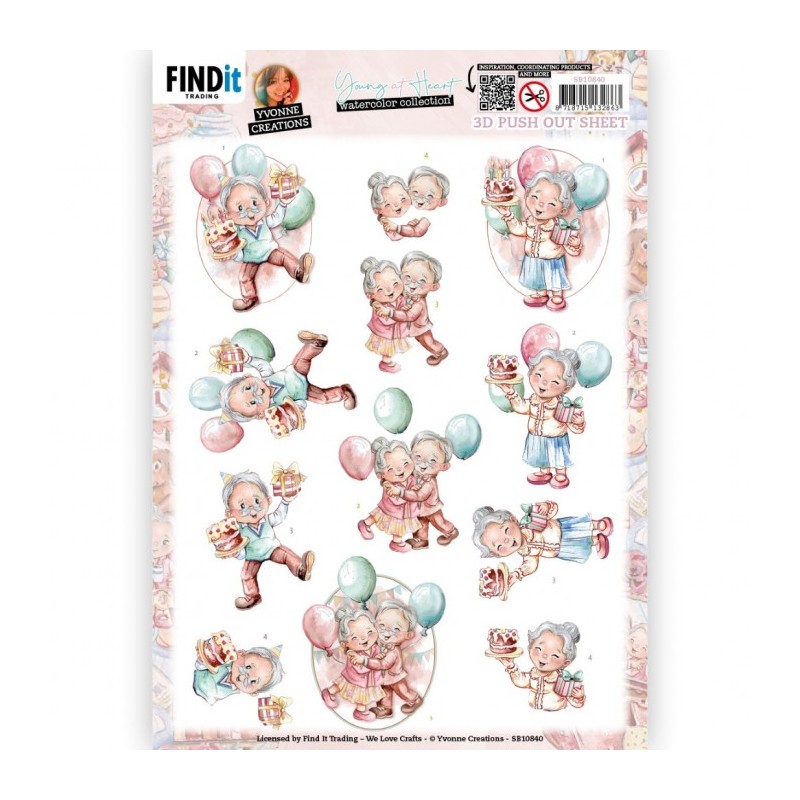 (SB10840)3D Push-Out - Yvonne Creations - Young At Heart - Party