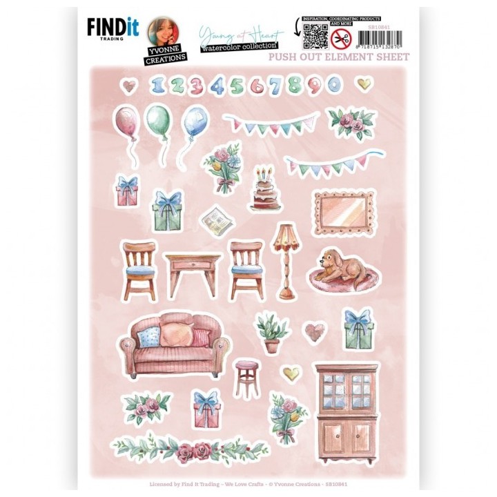 (SB10841)Push-Out - Yvonne Creations - Young At Heart - Small Elements A