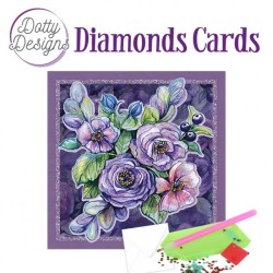 (DDDC1165)Dotty Designs Diamond Cards - Purple Flowers