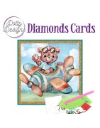 (DDDC1167)Dotty Designs Diamond Cards - Teddybear In Airplane