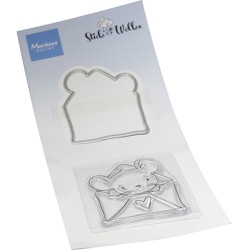 (CS1152)Clear stamp + dies Hello Mouse