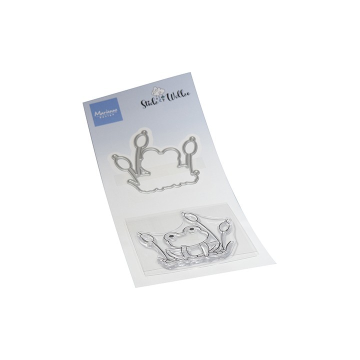 (CS1155)Clear stamp + dies Frog