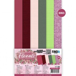 (AD-4K-10029)Linen Cardstock Pack - Amy Design - Pink Florals - 4K