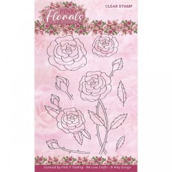 (ADCS10078)Clear Stamps - Amy Design - Pink Florals - Rose