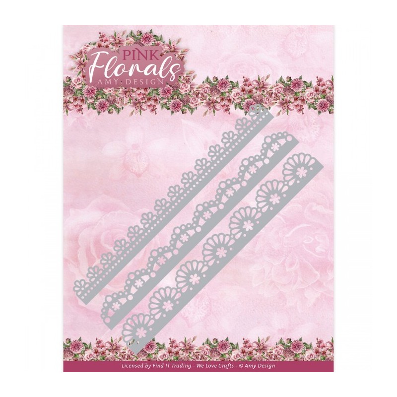 (ADD10312)Dies - Amy Design - Pink Florals - Floral Border