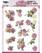 (SB10895)3D Push Out - Amy Design - Pink Florals - Roses