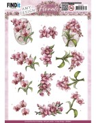 (SB10897)3D Push Out - Amy Design - Pink Florals - Orchid