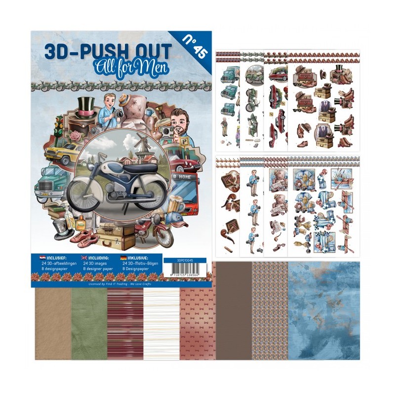 (3DPO10045)3D Push-Out Book 45 - All For Men