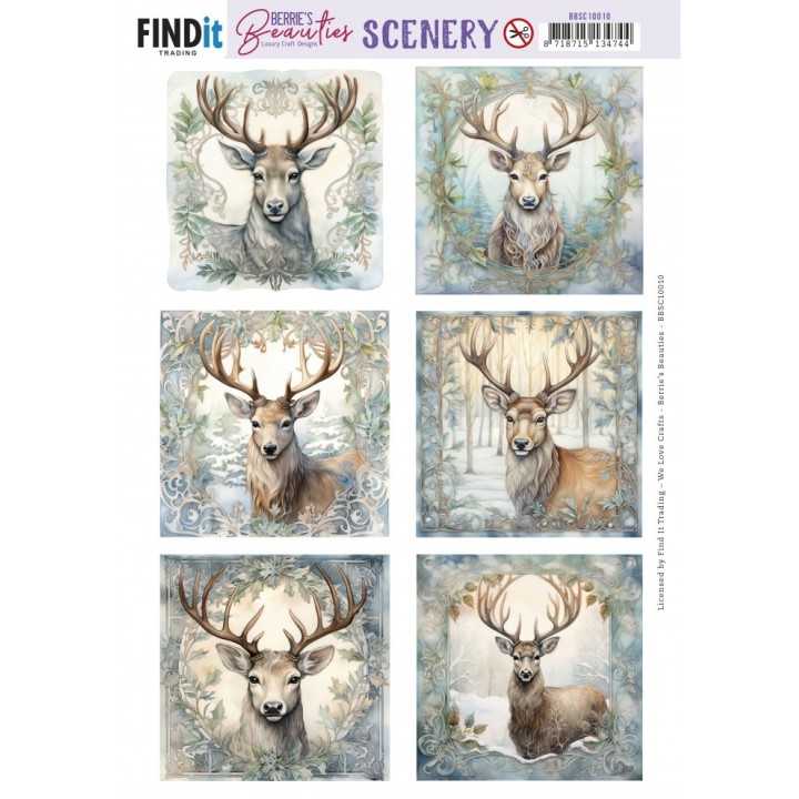 (BBSC10010)Push-Out Scenery - Berries Beauties - Deer Square