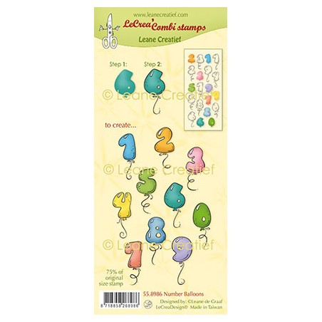 (55.8986)LeCrea - Combi clear stamp Number Balloons