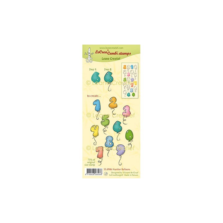(55.8986)LeCrea - Combi clear stamp Number Balloons