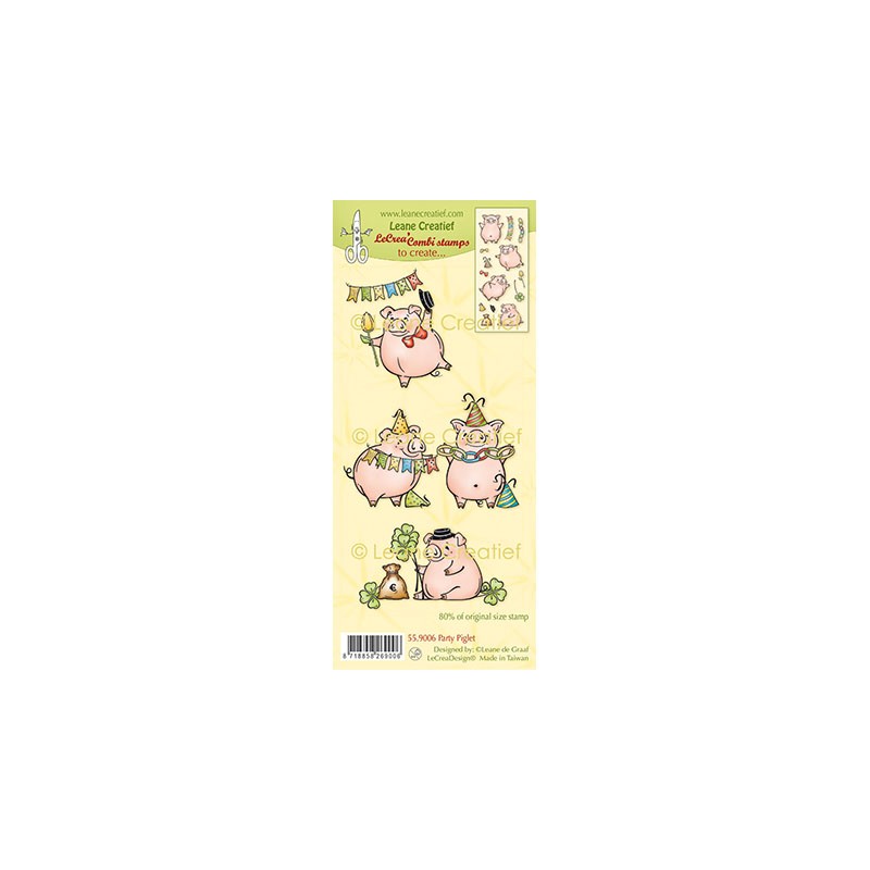 (55.9006)LeCrea - Combi clear stamp Party Piglet