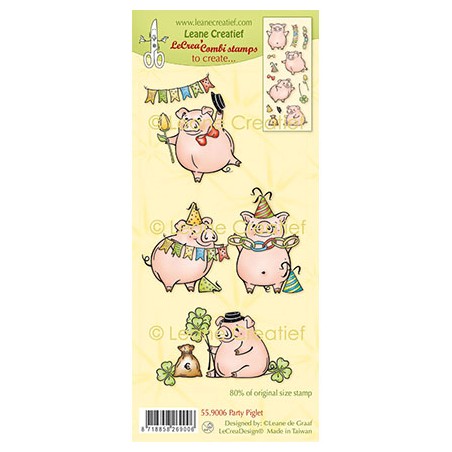 (55.9006)LeCrea - Combi clear stamp Party Piglet