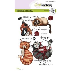 (1582)CraftEmotions clearstamps A6 - Cats 1 Carla Creaties
