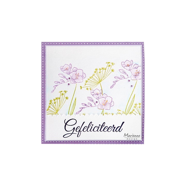 (CS1158)Clear stamp Silhouette Art, Freesia