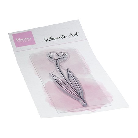 (CS1159)Clear stamp Silhouette Art, Tulip