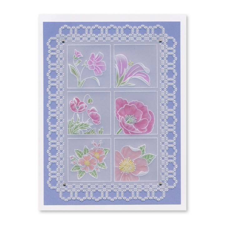 (GRO-FL-42217-03)Groovi Plate A5 LINDA'S 123 - WILD FLOWERS