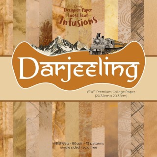(ACC-CA-31458-88)Groovi - Designer paper DARJEELING LOOSE LEAF INFUSIONS COLLAGE PAPER 8" X 8"