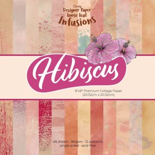 (ACC-CA-31459-88)Groovi - Designer paper HIBISCUS LOOSE LEAF INFUSIONS COLLAGE PAPER 8" X 8"