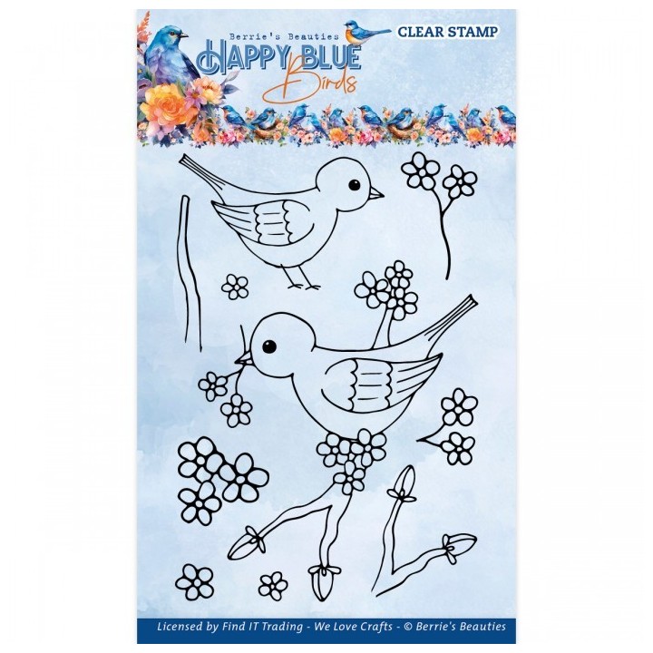 Clear Stamps - Berries Beauties - Happy Blue Birds - Bird