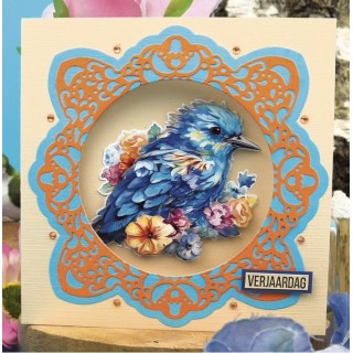 (BBD10001)Dies - Berries Beauties - Happy Blue Birds - Happy Frame