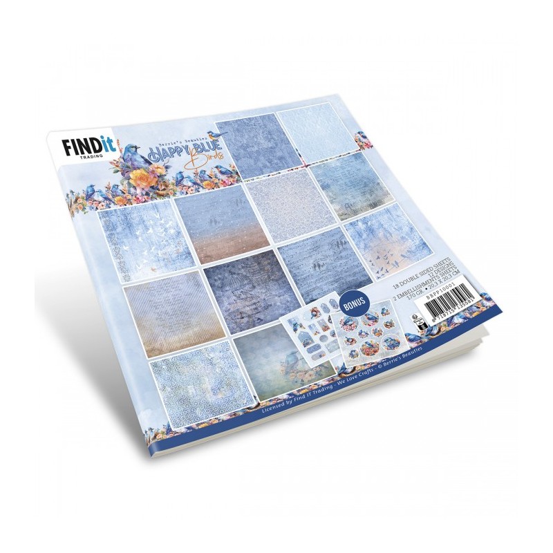 (BBPP10001)Paperpack - Berries Beauties - Happy Blue Birds - Design
