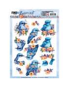 (SB10901)3D Push Out - Berries Beauties - Happy Blue Birds - Blue Bird