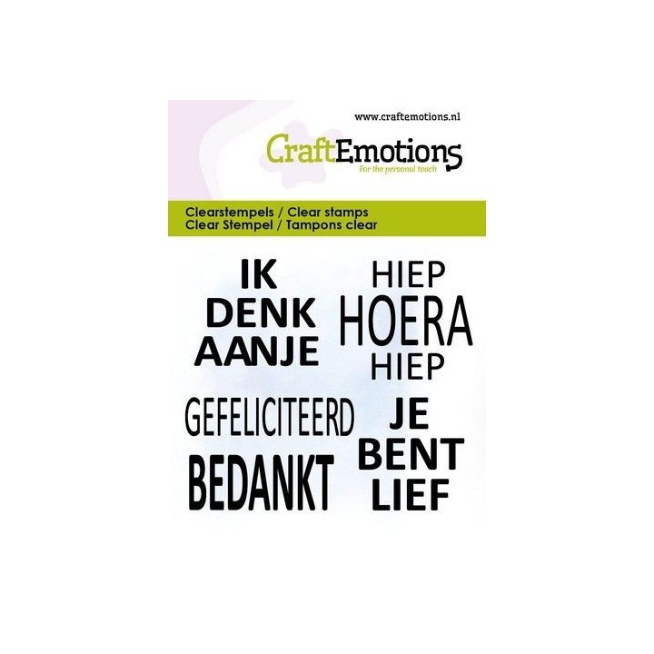 (5070)CraftEmotions clearstamps 6x7cm - Ik Denk aan je - Tekst NL