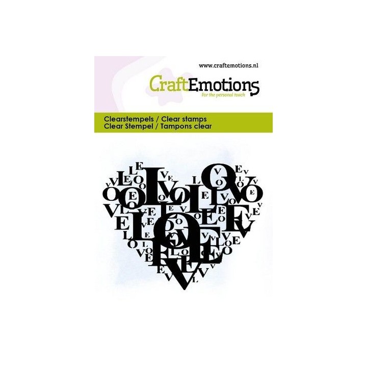 (5072)CraftEmotions clearstamps 6x7cm - Heart full of text love