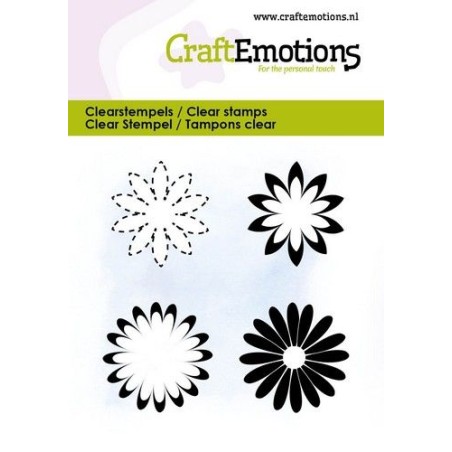(5077)CraftEmotions clearstamps 6x7cm - Various flowers 2