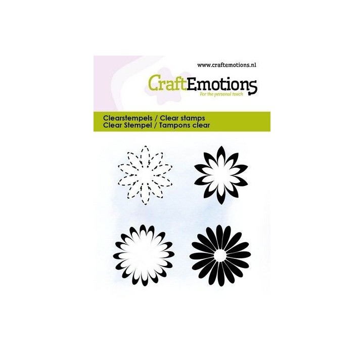 (5077)CraftEmotions clearstamps 6x7cm - Various flowers 2