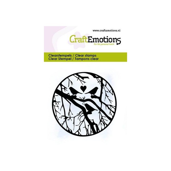 (5078)CraftEmotions clearstamps 6x7cm - Circle, branches and birds