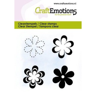 (5083)CraftEmotions clearstamps 6x7cm - Various flowers 3
