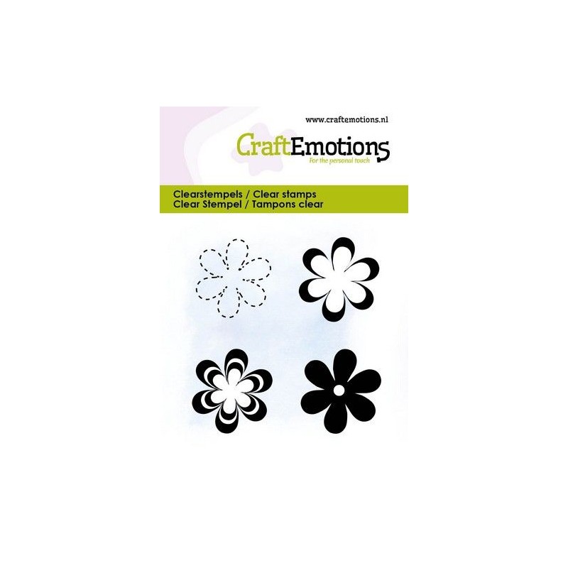 (5083)CraftEmotions clearstamps 6x7cm - Various flowers 3
