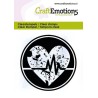 (5084)CraftEmotions clearstamps 6x7cm - Heart & heartbeat in a round