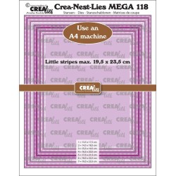 (CLNestMEGA118)Crealies Crea-Nest-Lies Mega dies no. 118, Squares with little stripes, half cm