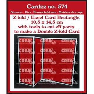 (CLCZ574)Crealies Cardzz (Double) Z-fold / Easel card rectangle (V) 14,5x10,5cm
