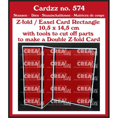 (CLCZ574)Crealies Cardzz (Double) Z-fold / Easel card rectangle (V) 14,5x10,5cm