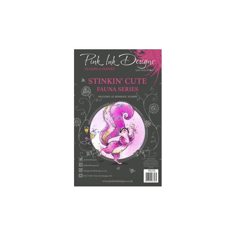 (PI255)Pink Ink Designs Stinkin' Cute A5 Clear Stamps