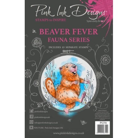 (PI256)Pink Ink Designs Beaver Fever A5 Clear Stamps