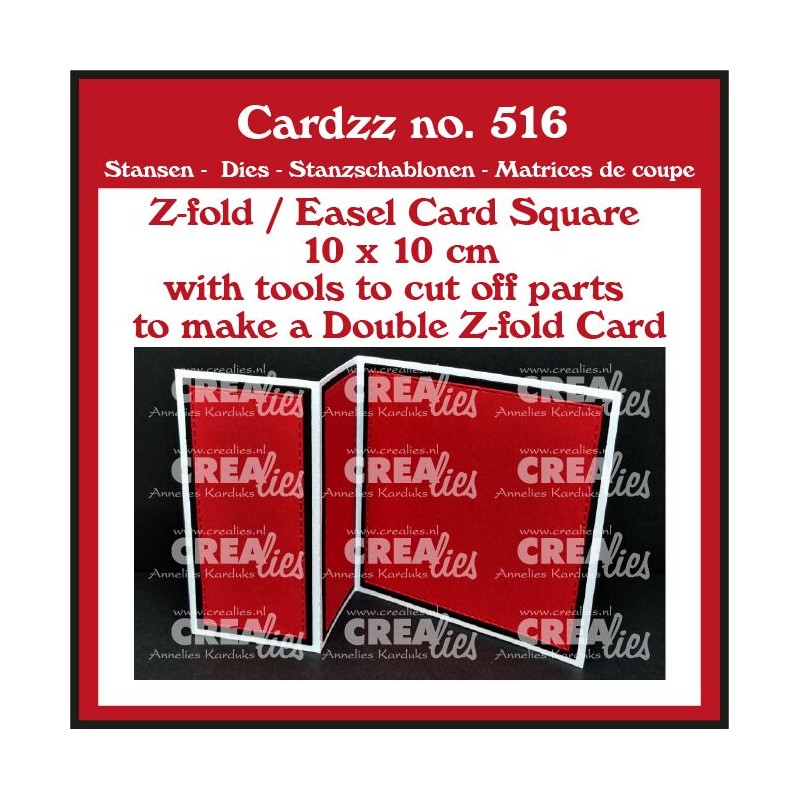 (CLCZ516)Crealies Cardzz (Double) Z-fold / Easel card 10 x 10 cm