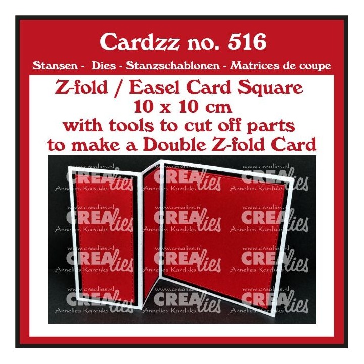 (CLCZ516)Crealies Cardzz (Double) Z-fold / Easel card 10 x 10 cm