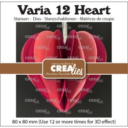 (CLVAR12)Crealies Varia 3D hart 80x80mm