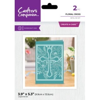(CC-MD-FLCR)Crafter's Companion Floral Cross Metal Dies (2pcs)