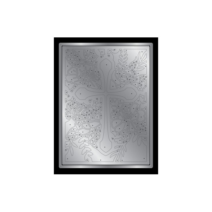 (CC-MD-FLCR)Crafter's Companion Floral Cross Metal Dies (2pcs)