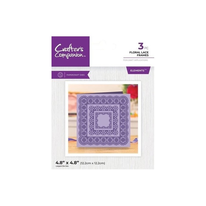 (GEM-MD-ELE-FLLF)Crafter's Companion Floral Lace Frames Elements Dies