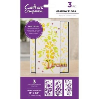 (CC-STEN-MEFL)Crafter's Companion Spring Fairy Trend Stencil Meadow Flora