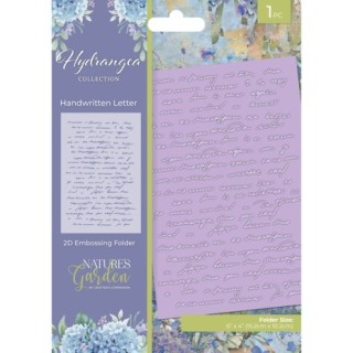 (NG-HY-EF4-HWL)Crafter's Companion Hydrangea 2D Embossing Folder Handwritten Letter